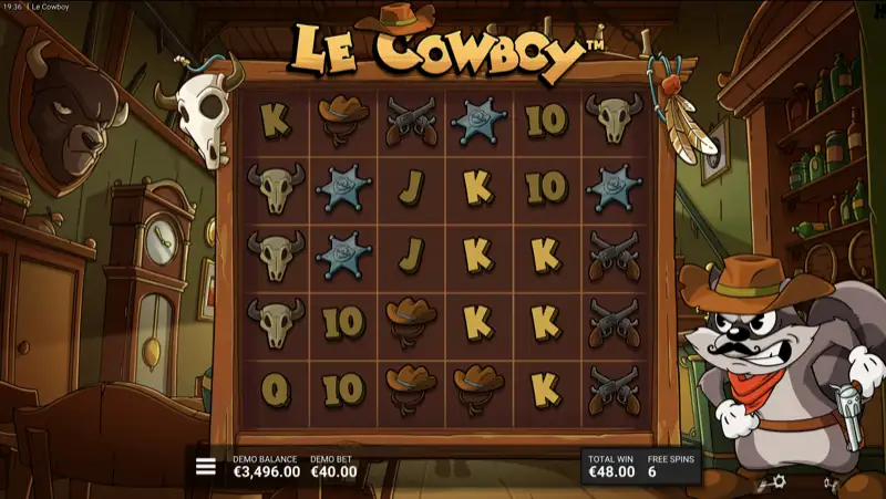 Le Cowboy High Noon Saloon gratissnurr med multiplicerade wilds
